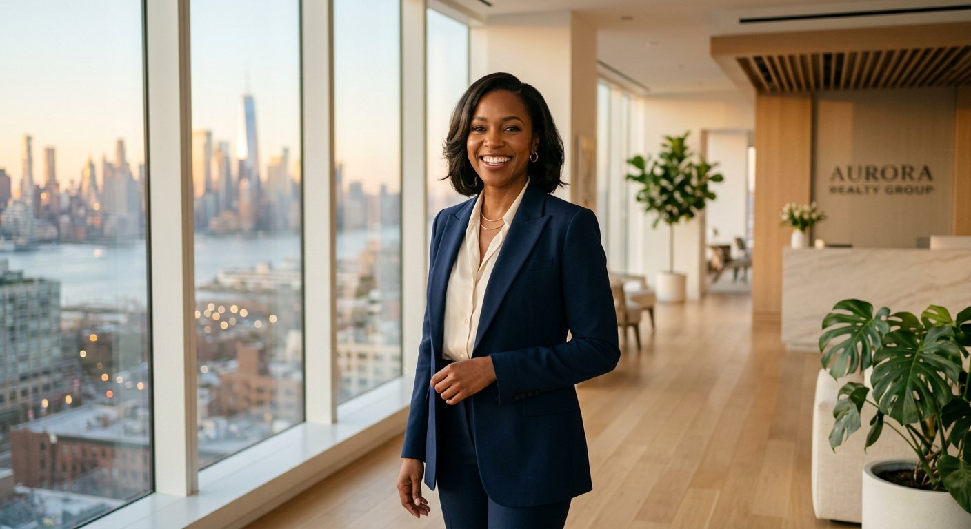 Confident professional building income through the partnership